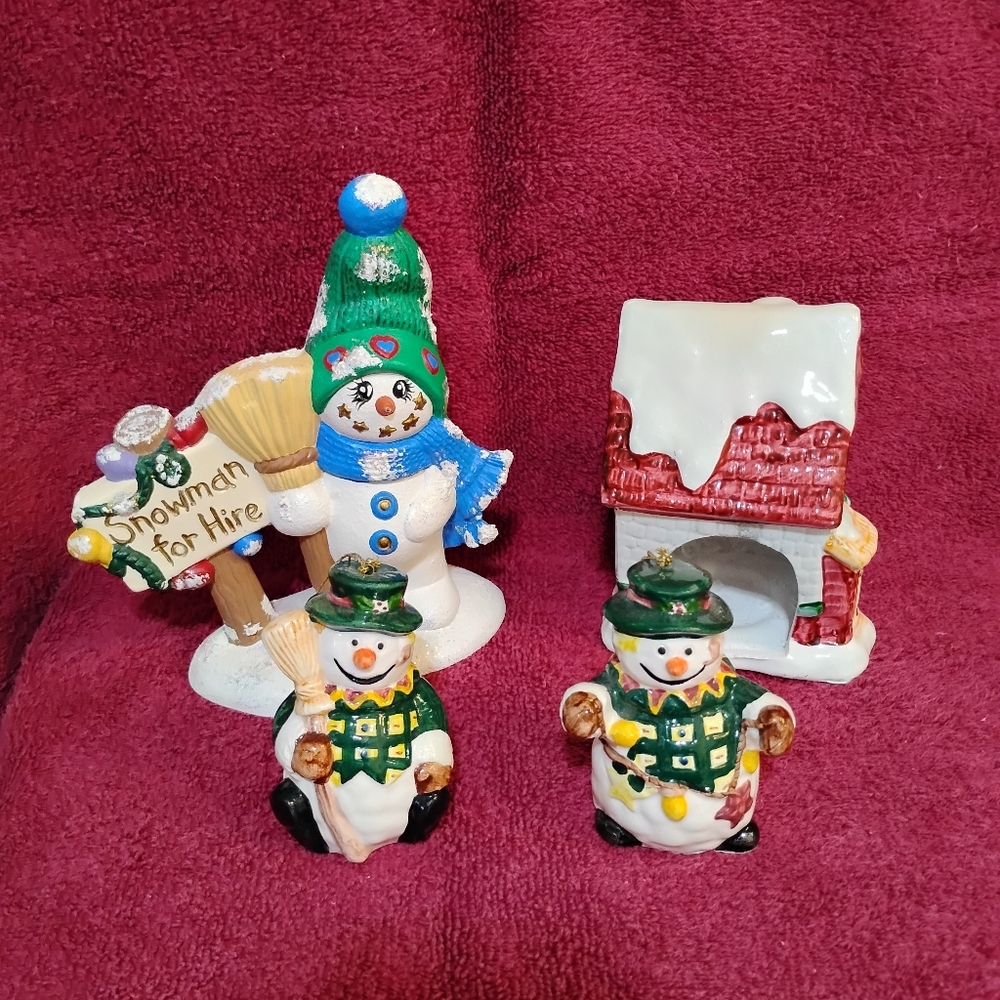 Festive Snowman Holiday Decor Set